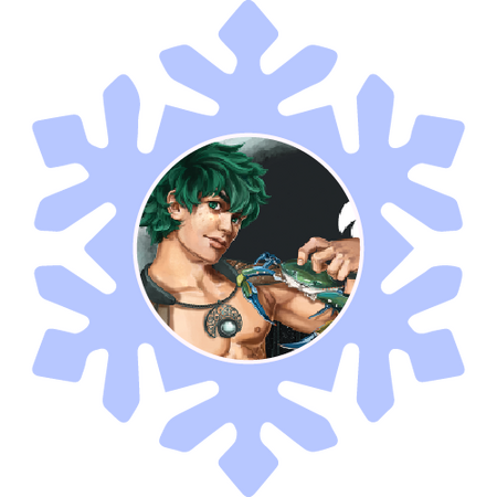 Arson icon inside of a light blue snowflake